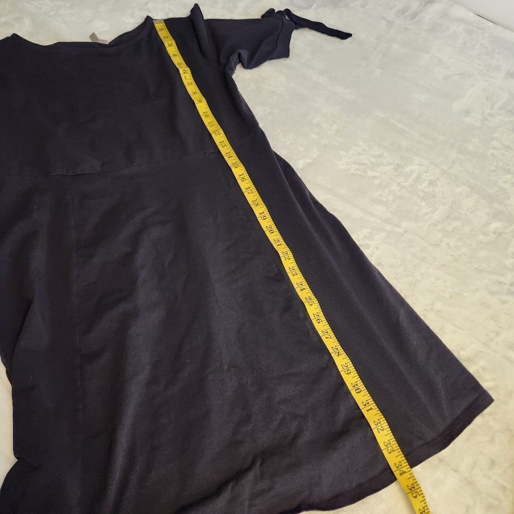 ASOS LBD Black Cuffed Tie Sleeve A-Line Mini Dress Sz 12 - Picture 9 of 13